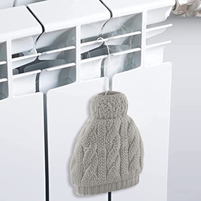 Ducomi Umidificatore Termosifoni in Ceramica – Deumidificatore Termosifone - Evaporatore Radiatore Termosifoni Ambienti, Camera (Cappello Grigio Set d