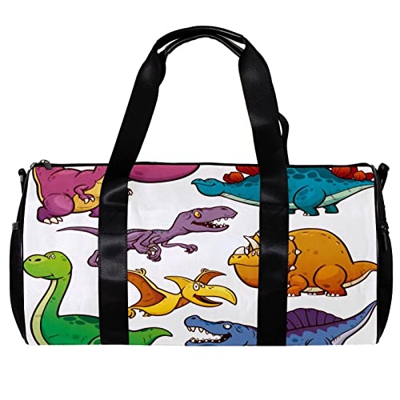 Borsa da palestra sportiva con tracolla Dinosaur Cool, Multicolore, 45x23x23cm/17.7x9x9in, Unico