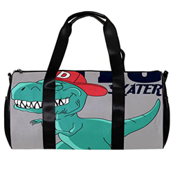 Borsa da palestra sportiva per uomini e donne Cool Dinosaur Skateboarding, Multicolore, 45x23x23cm/17.7x9x9in, Unico en oferta