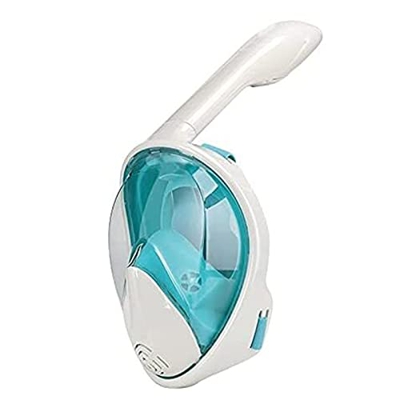 Generic Maschera da Snorkeling in Silicone a Pieno facciale a 180° Maschera Subacquea a Bocca Piatta di Tipo Secco Adatto per Adulti e Bambini (DS) (A