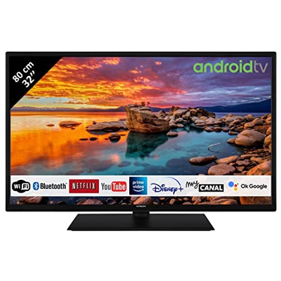 Hitachi 32FK56HAE2350 TV LED 32" 80 cm HD Android Smart TV: Netflix, Youtube, Prime/WiFi/3 HDMI / 2 USB/Bluetooth