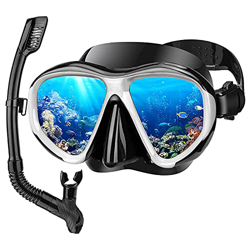 Set da Snorkeling per Adulti, Maschera da Snorkeling per Adulti, Maschera da Sub panoramica in Vetro temperato Resistente alla Nebbia Maschera Subacqu precio