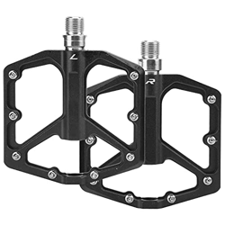 Eulbevoli Pedali Piatti per Piattaforma per Bicicletta, Pedali Piatti per Bicicletta con Micro scanalature per Mountain Bike/Bici da Strada(Nero) características