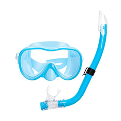 YJYQ Set di occhiali da snorkeling per bambini, attrezzatura anti-appannamento per respirare liberamente, boccaglio Dry Top anti-perdita per ragazzi,  precio
