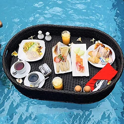 ROSG Vassoio Galleggiante Vassoio da Portata Galleggiante di Lusso Tavolo e Bar, galleggianti per Piscine per Adulti per banchi di Sabbia, Spa, bagni 