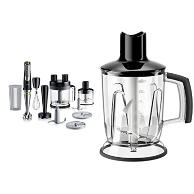 Braun MultiQuick 9 Frullatore ad Immersione, Miniprimer & MQ40 Accessorio Frullatore e Tritaghiaccio con Base Antiscivolo e Lame in Acciaio Inox per M
