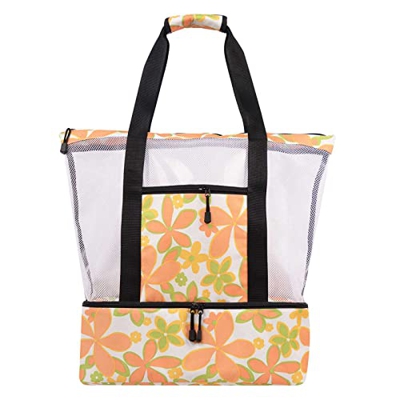 2 in 1 Picnic Cooler a Prova di perdite per Beach Pool Outdoor Trave Gym, Grande Borsa da Spiaggia in Rete con Cerniera e isolata