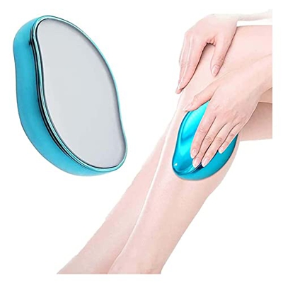 Painless Exfoliation Hair Removal Tool, Physical Hair Removal with Epilator Crystal Hair Eraser Mini Hair Remover for Leg Arm Back Lightweight. (Blue)
