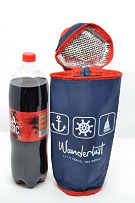Blu 4L Total Hidalgo 2LTR Bottiglia da 2 litri. XXL Raffreddatore flessibile portatile per spiaggia campeggio borsa termica da campeggio Raffreddatore