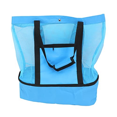 Borsa da spiaggia in rete, borsa da spiaggia Keep Freshness per il campeggio(Blu)