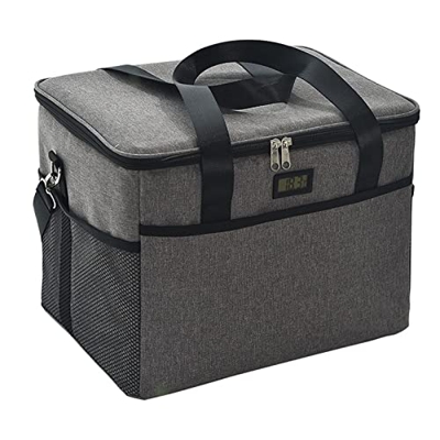 SRYA Borse Termiche Isolate per Generi Alimentari,Scatola da Picnic Isolata Grande da 28 Litri con Display della Temperatura,Borsa Termica Morbida per