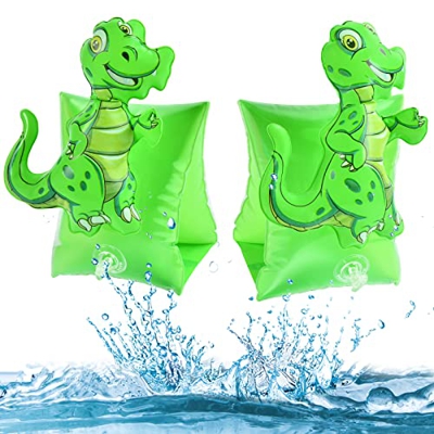 EKKONG Braccioli Bambini, Braccioli Gonfiabili, Swim Braccioli, Bracciali gonfiabili da Nuoto per Bambini 3 4 5 6 Anni (Dinosauro)