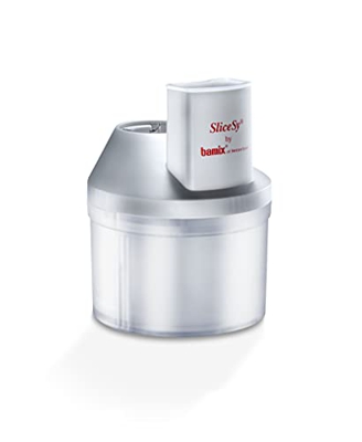 bamix Accessorio SliceSy per tutti i frullatori a immersione bamix da 180 watt, incl. 5 lame, Robot da cucina multifunzione per tagliare, macinare, tr