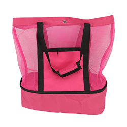 Borsa da Spiaggia in Rete, Fodera Morbida in Tessuto Resistente per Mantenere la freschezza Borsa da Spiaggia per Giardino(Rosso) características