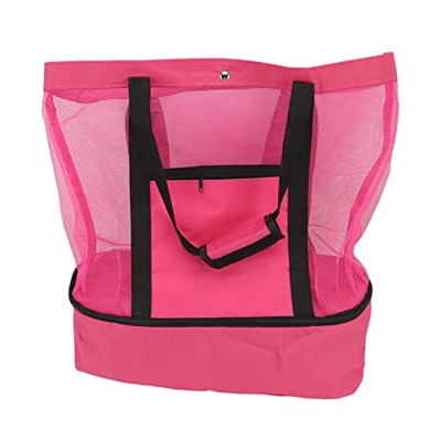 Borsa da Spiaggia in Rete, Fodera Morbida in Tessuto Resistente per Mantenere la freschezza Borsa da Spiaggia per Giardino(Rosso)