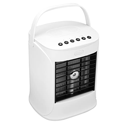 Condizionatore D'Aria Portatile, Mini Raffreddatore D'Aria a 3 Velocità del Vento con Luce a 7 Colori, Piccolo Umidificatore D'Aria da Tavolo con Mani