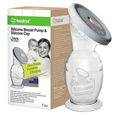 Haakaa - Tiralatte con base a ventosa e bordo in silicone, 100% silicone alimentare, senza BPA e ftalati, 150 ml con labbra