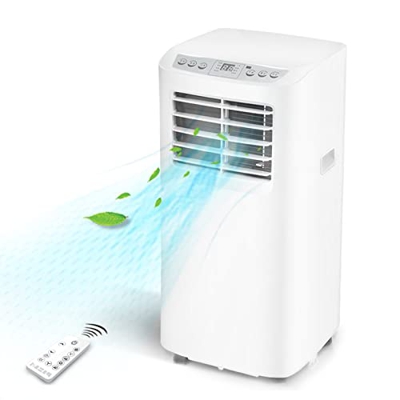 Condizionatore d'Aria 3 in 1 Portatile - 8000 BTU, Timer, Telecomando, LED Touch Control, Ventola di Raffreddamento, Deumidificatore di Ventilazione, 