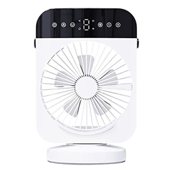 Hellery Condizionatore d'Aria Mini Silenzioso USB Regolazione di 70° con 7 Colori LED Luce 8H Timer, Ventola di Raffreddamento d'Aria per Camera da Le en oferta