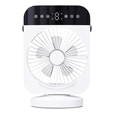 Hellery Condizionatore d'Aria Mini Silenzioso USB Regolazione di 70° con 7 Colori LED Luce 8H Timer, Ventola di Raffreddamento d'Aria per Camera da Le