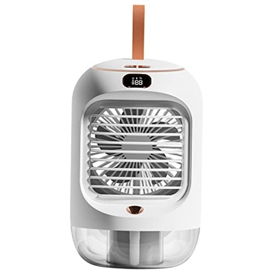 Hellery Ventola di Raffreddamento del condizionatore d'Aria Umidificazione della Ventola di nebulizzazione della Luce Notturna con Display a LED Porta