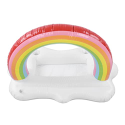 Gedourain Portabibite Gonfiabile Arcobaleno Nuvola, Bar Galleggiante da Portata Costruito in Cornice Non Irritante Motivo Luminoso 4 Fori per Piscina  precio