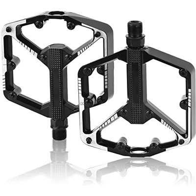 Ambiguity Pedale in Lega in Lega di Alluminio da 9/16 Pollici, 10 Tacchetti per Lato, Durevole Anti-Slittamento, per Bici da Trekking di Bici da Strad