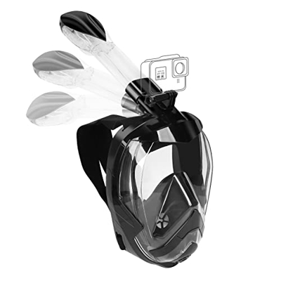 Rtdep Maschera da Snorkeling, Maschera Snorkeling Adulto,Vista Panoramica a 180° Maschera Subacquea,Anti-Appannamento Anti-perdite Maschera Snorkeling