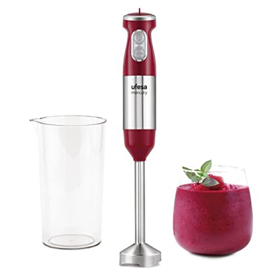 Ufesa BP3500 Mercury Frullatore a Immersione-Minipimer, 1000W, Funzione Turbo, 4 Lame, Design Ergonomico e Antischizzi, Bicchiere Graduato Incluso, Se