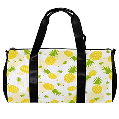 Borsa da palestra sportiva con tracolla modello ananas ananas fresco, Multicolore, 45x23x23cm/17.7x9x9in, Unico