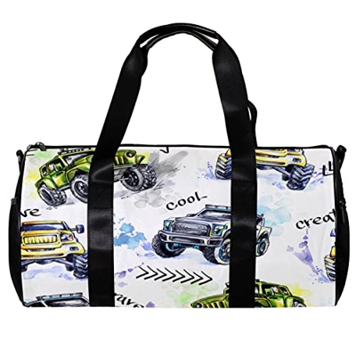 Borsa da palestra sportiva con tracolla Cool Suvs Cartoon Cross Country Vehicle, Multicolore, 45x23x23cm/17.7x9x9in, Unico