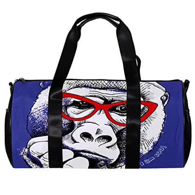 Borsa sportiva da palestra con tracolla divertente Gorila Monkey I Am Cool, Multicolore, 45x23x23cm/17.7x9x9in, Unico