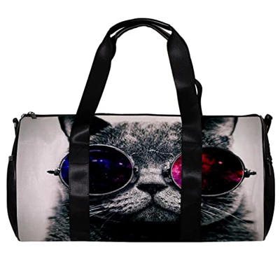 Borsa sportiva da palestra con tracolla Cat Cool Galaxy, Multicolore, 45x23x23cm/17.7x9x9in, Unico
