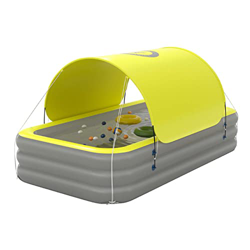 Bueuwe Piscina per Famiglie addensata con Tenda da Sole Piscina Gonfiabile Fuori Terra con Pompa d'Aria Wireless,Giallo,260cm x 170cm x 60cm precio