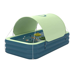 Bueuwe Piscina Gonfiabile con Tenda da Sole Piscina Gonfiabile a grandezza Naturale per Cortile Esterno,Verde,210cm x 145cm x 60cm en oferta
