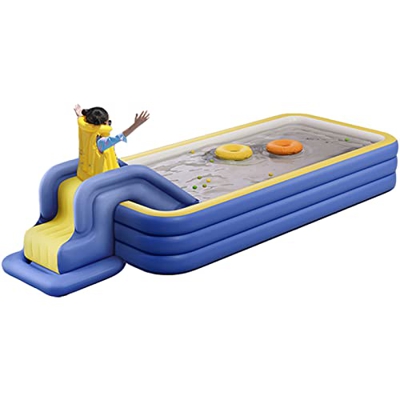 ZHKGANG Piscina Gonfiabile Rettangolare - Piscina Fuori Terra per Famiglia - Vasca da Bagno Fresca con Acqua Estiva - con Fondo Morbido Gonfiabile - F