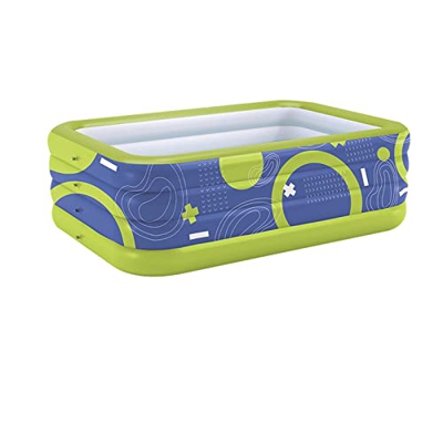 Bueuwe Piscina Gonfiabile per Famiglie con Pompa ad Aria cablata, Piscina Estiva per Bambini all'aperto, Giardino, Cortile,210cm x 145cm x 68cm