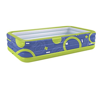 Bueuwe Piscina Gonfiabile per Famiglie a grandezza Naturale con Pompa ad Aria Wireless, Piscina Gonfiabile Portatile per Feste estive in Acqua per Tut