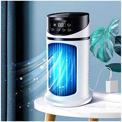 JHKG Condizionatore d'Aria Portatile Personale, Mini refrigerazione Piccola Unit AC raffreddata ad Acqua con Luce LED, Raffreddatore ad Aria USB con 6