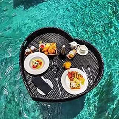 Vassoio galleggiante per bevande, a forma di cuore, per feste in piscina, spiaggia, vasca idromassaggio, galleggiante, versatile e portatile, colore: 