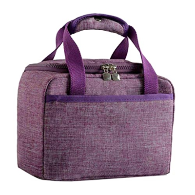 Sacche da Pranzo a Tate Picnic Borse di stoccaggio del Cibo Isolato Borsetta Fresca Impermeabile per Campeggio da Viaggio da Viaggio - Viola Chiaro