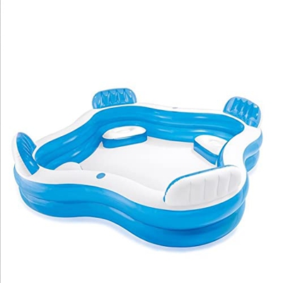 Piscina per Famiglie Piscina Estiva Gonfiabile da Giardino Piscina Fuori Terra con Sedile Posteriore per Casa di Campagna