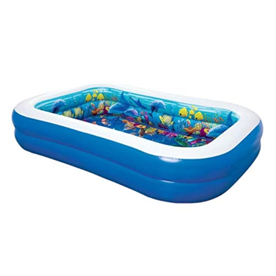 Ruilonghai Piscina gonfiabile rettangolare, piscina gonfiabile per famiglia, per giardino, mondo subacqueo, piscina 3D, per esterni, giardino, centro 