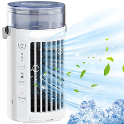 Mini ventilatore portatile del condizionatore d'aria con 8 colori luce 2 ventole 3 velocità Desktop ventilatore del raffreddamento d'aria 4 in 1 spazi características