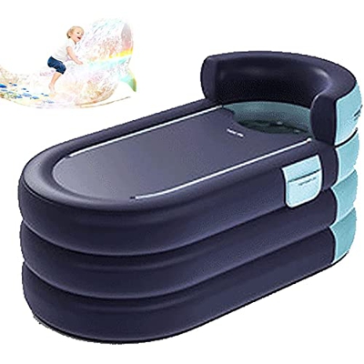 Vasca Da Bagno Pieghevole In PVC Per Asciugatura, piscina fuori terra gonfiabile Rettangolare con Fondo Morbido, Bagno Gonfiabile Indipendente per Spa