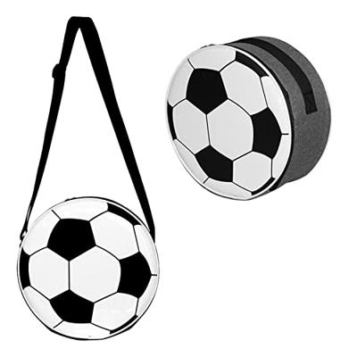 Borsa termica per bambini da calcio,Borsa da pranzo rotonda a forma di calcio - Borsa termica termica per ragazzi con tracolla, adatta per picnic, via