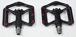 BILIVAN Compatibile con Nuovo Pedili di Bici Ultra Leggeri pedili di Piattaforma in Fibra di Carbonio Leggero Tre Cuscinetti MTB Pedali ciclistici in  en oferta