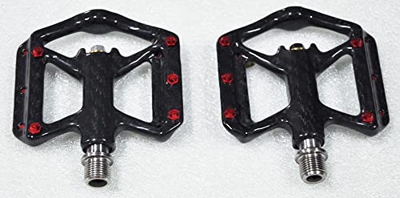 BILIVAN Compatibile con Nuovo Pedili di Bici Ultra Leggeri pedili di Piattaforma in Fibra di Carbonio Leggero Tre Cuscinetti MTB Pedali ciclistici in 