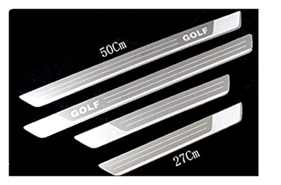 warmshop888 4pcs / Lot Ultra-Sottile Porta in Acciaio Inox Silver Pedal Pedal Surff Plate Fit for Il 2008-2017 Golf 6 Mk6. Golf 7 mk7.