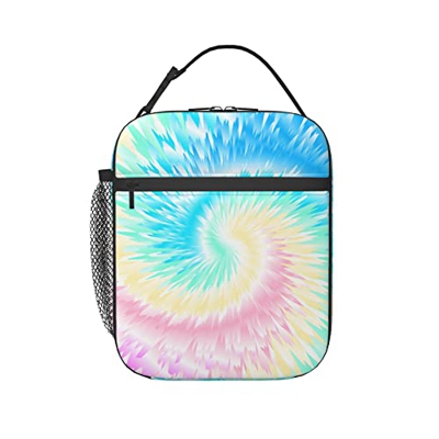 Tie Dye Arcobaleno Pastello Sacchetti Pranzo Prova Di Perdita Portatile Borsa Frigo Portatile Picnic Contenitore Pranzo Borsa Refrigerata Per Campeggi